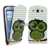 Kožený obal Samsung Galaxy S3 – Flip Owl Design 3