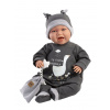 Rappa Llorens 74107 NEW BORN realistická bábika bábätko so zvukmi a mäkkým látkovým telom 42 cm