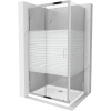 Mexen Apia sprchová kabína, posuvné dvere 110 x 100 cm, pruhy, chrómová + závesný bidet Flat - 840-110-100-01-20-4010
