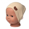 Baby Nellys Rebrovaná čiapka Macko - béžová 92-98 (18-36m)