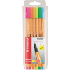 Liner, sada, 0,4 mm, STABILO Point 88, 6 neónových farieb