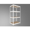 Kovový regál policový Biedrax 60 x 90 x 180 cm, biely - 4 police MDF, 300 kg