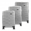 Sada tvrdostenných kufrov Gravitt 3-dielna strieborná abs 55/67/76 cm