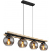 Globo Lighting Conni závesné svietidlo 4x25 W čierna-dymová-drevená 15569-4H
