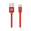 Swissten Datový Kabel Textile Usb / Micro Usb 3,0 M Červený 71527301