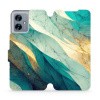 Flipové pouzdro Mobiwear - Motorola Moto G54 5G / Moto G54 5G Power Edition - VP37S Zlatavý a zelenkavý mramor (Knížkové flip pouzdro, obal, kryt na mobil Motorola Moto G54 5G / Moto G54 5G Power Edit