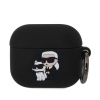 Karl Lagerfeld 3D Logo NFT Karl and Choupette Silikónové Puzdro pre AirPods 3 - Black KLA3RUNKC