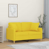 2místná pohovka s polštáři světle žlutá 120 cm textil Žlutá 3200906
