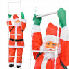 Mikuláš na svietiacom LED rebríku 240 cm (SANTA VISIACI NA REBRÍKU OSVETLENIE LED VEĽKÉ 240 cm VIANOCE)
