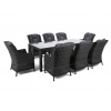 Ratanea Záhradná jedálenská súprava KINGSTON 230 tmavosivá s 8 kreslami