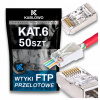 50 X TIENENÉ KONCOVÉ KONEKTORY RJ45 8P8C FTP CAT.6 KAT.6 PRIECHODNÉ KABLOWO