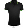 SOL'S | Pasadena Men, Pánske polo, čierna - zelená lime, XL