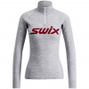 SWIX RaceX Merino Half Zip, dlouhý rukáv, dámské triko, Light Grey Melange Velikost: S
