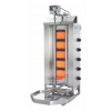Plynový gril na kebab/gyros, 5 topných polí, zátěž 50 kg, 8,75 kW, 550x455x1120 mm, nádoba na tuk 550x550 mm | POTIS, G3/LPG inox