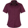 Premier Košile PR 302, popelínová, krátký rukáv, dámská COT3903020952d-aubergine M Aubergine