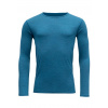 Pánské triko Devold Breeze Merino 150 Shirt Man Blue Melange