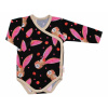 Zavinovacie dojčenské body Bavlna, Zajačik Baby Nellys, granát 62 (2-3m)