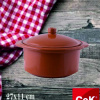 Keramický hrniec s pokrievkou 3,5 l d: 27 x 11 cm hnedá COK