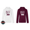 Mikiny BFF white/burgundy