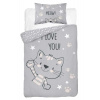 DETEXPOL Obliečky do postieľky Mačka I love you Bavlna, 100/135, 40/60 cm