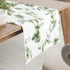 Biante Bavlnený behúň na stôl Sandra SA-422 Zelené listy na bielom 45x120 cm