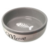 Miska MAGIC CAT keramická biela/sivá Meow 13,4 x 4 cm
