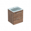 Geberit Selnova Square Umývadlová skrinka 64x54x48 cm, s umývadlom, 2 zásuvky, orech hickory 501.234.00.1