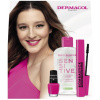 Dermacol Bombastick Panoramic Volume řasenka 12,5 ml + neonový lak na nehty 42 Neon Barbie Doll 5 ml + Sensitive odličovač očí 150 ml, kosmetická sada pro ženy
