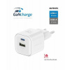 SWISSTEN SÍŤOVÝ ADAPTÉR GaN 1x USB-C 35W PD + 1x USB-A 27W QC BÍLÝ 22071200 Swissten