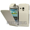 Kožený obal Samsung Galaxy S III Mini – Flip – biela