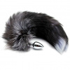 Análny kolík s chvostom líšky Black & White Fox Tail M