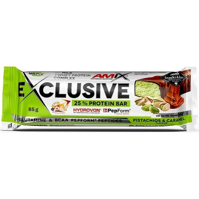 Amix Nutrition Exclusive Protein Bar, 85 g, Pistachios-Caramel