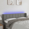 VidaXL Čelo postele s LED, tmavosivé, 147x16x78/88 cm, tkanina