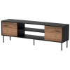 Cama Meble Tv stolík CORTINA 180 EF, čierny mat/orech