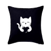 Mačka drží srdce - Vankúš 50x50 - 50x50 - Iba poťah ( Čierna )