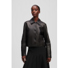 BUNDA KARL LAGERFELD PATCH POCKET LEATHER JACKET BLACK