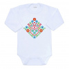 NEW BABY Detské body s potlačou Ľudový vzor vtáčiky New Baby Veľ. 80