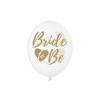 PartyDeco Balónik Priesvitný so zlatým nápisom Bride to Be