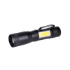 Solight LED kovová lampa 3W + COB, 150 + 60lm, AA, čierna WL115