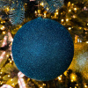 DECOLED Plastová guľa, priem. 30 cm, pávia zelená, glitter