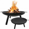 ZÁHRADNÝ KRB VEĽKÝ GRIL KRUHÁ MISKA 60cm Premium (Záhradná misa na gril Ohnisko čierna 58 cm oceľová masívna veľká na táborák)