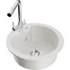 Mexen Diego, 1-komorový granitový drez 488x488x167 mm, chrómová batéria Duero, biela, 6512-20-671600-00