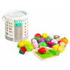 Drevené ovocie na krájanie 20 ks, ECOTOYS