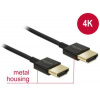 Delock Kábel High Speed HDMI s Ethernetom - HDMI-A samec > HDMI-A samec 3D 4K 0,5 m Slim Premium