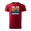 Sablio Tričko s potlačou PEW PEW MADAFAKAS - červené 4XL