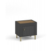 Dolmar Čierny nočný stolík na nožičkách MOSSA MO11