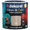 Farba na - DEKORAL Paint CLEAN & COLOR zamatovo hebký 2,5L (Farba na - DEKORAL Paint CLEAN & COLOR zamatovo hebký 2,5L)