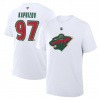 Fanatics Pánské tričko Minnesota Wild NHL Kirill Kaprizov #97 25th Anniversary Alternate Authentic Stack Name & Number T-Shirt - White Veľkosť: XXXL