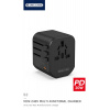 Multifunkčný cestovateľský adaptér Jellico S2 20W Black