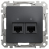 Schneider Electric Slovakia spol. s r.o. Sedna Design - SDD114452 - Dátová zásuvka 2xRJ45 kat. 5e UTP - Antracit